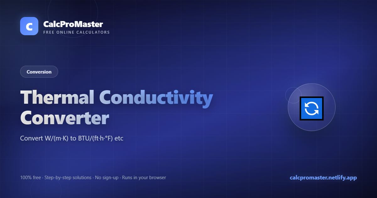 Thermal Conductivity Converter calculator — free online tool
