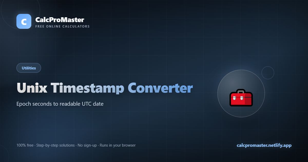 Unix Timestamp Converter calculator — free online tool
