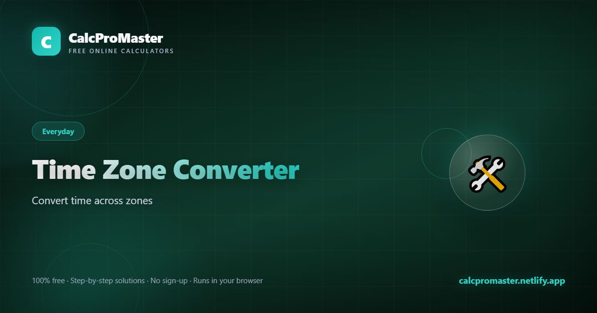 Time Zone Converter calculator — free online tool