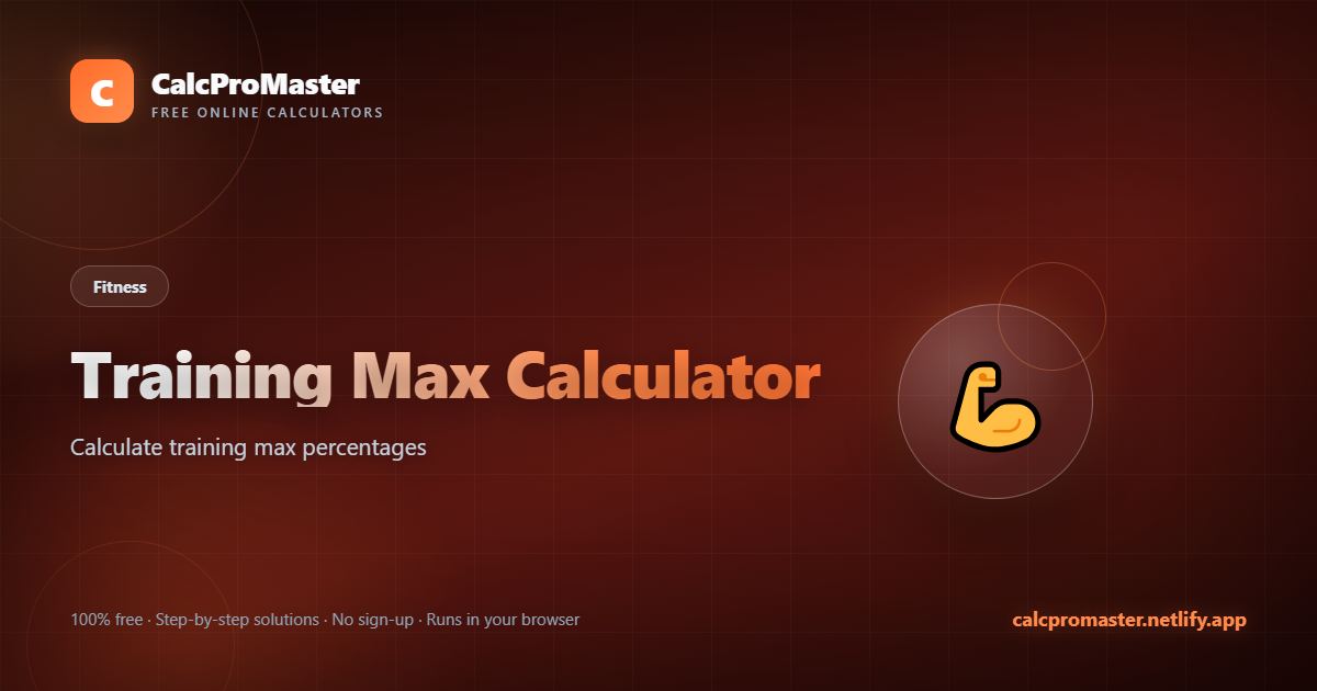 Training Max Calculator calculator — free online tool