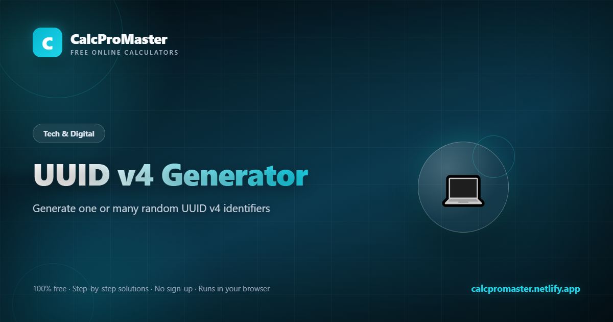 UUID v4 Generator calculator — free online tool