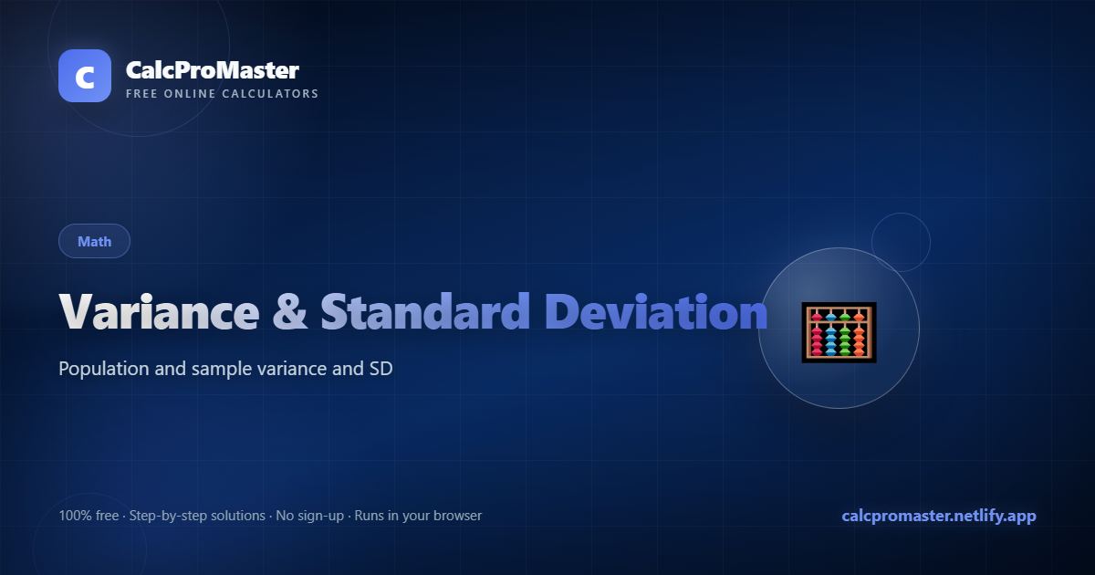 Variance & Standard Deviation calculator — free online tool