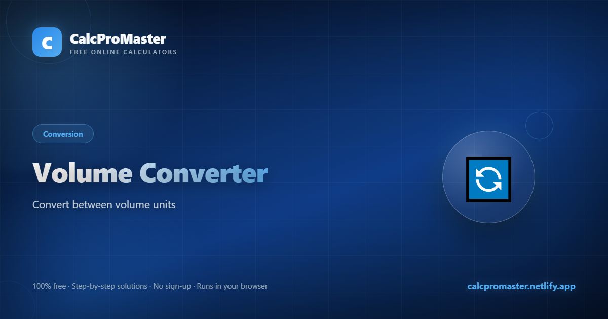 Volume Converter calculator — free online tool