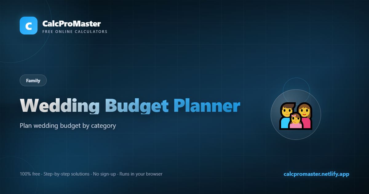 Wedding Budget Planner calculator — free online tool