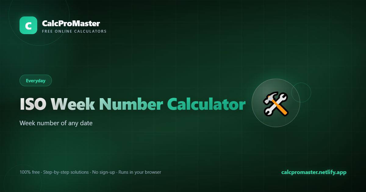 ISO Week Number Calculator calculator — free online tool
