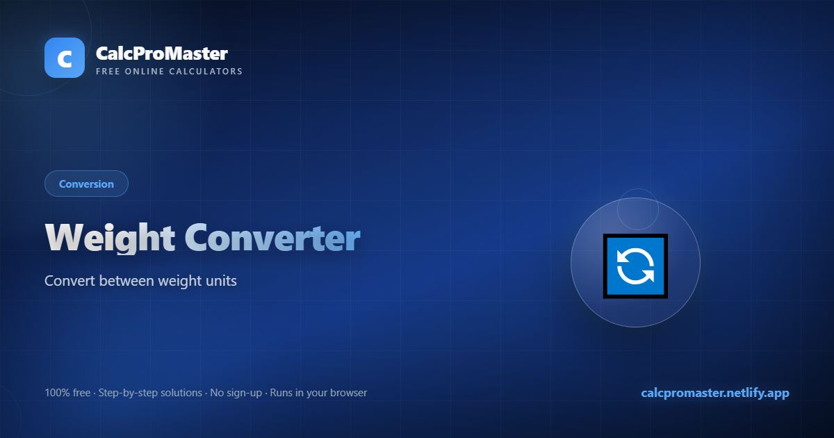 Weight Converter calculator — free online tool