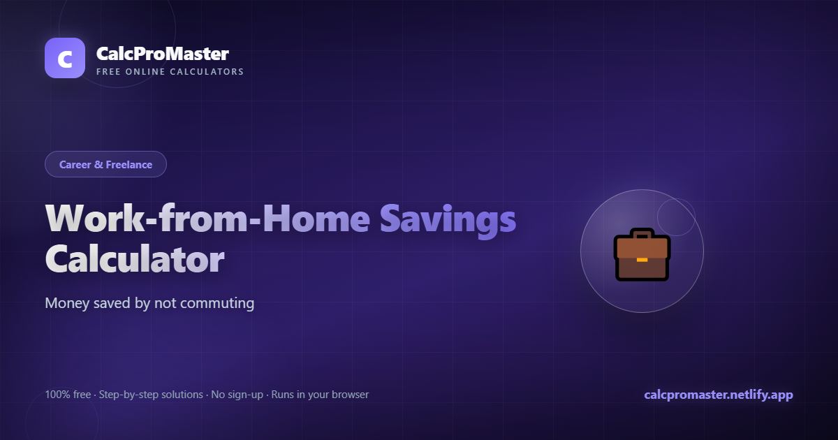 Work-from-Home Savings Calculator calculator — free online tool