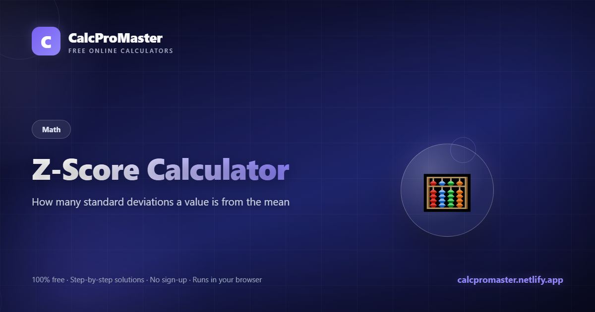 Z-Score Calculator calculator — free online tool